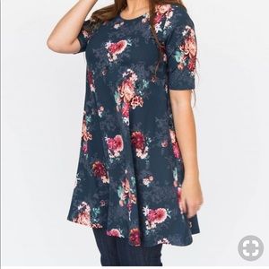 Teal background floral swing